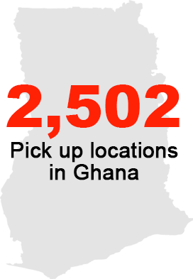 2,502 Pickup Locations in Ghana