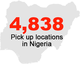 4,838 Pickup Locations in Nigeria