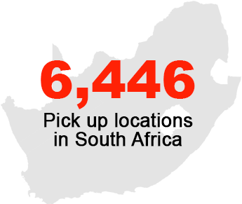 6,446 Pickup Locations in South Africa
