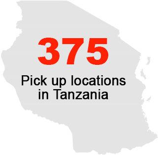 375 Pickup Locations in Tanzania